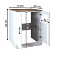 Dulap masina de spalat, Hanah Home, 1016.51, 70x90x69 cm, PAL MELAMINAT, Pin Atlantic / Alb