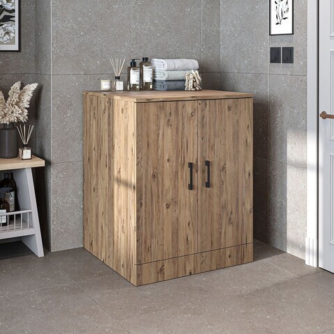 Dulap masina de spalat, Hanah Home, 1016.55, 70x90x69 cm, PAL MELAMINAT, Maro