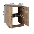 Dulap masina de spalat, Hanah Home, 1016.55, 70x90x69 cm, PAL MELAMINAT, Maro