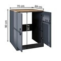 Dulap masina de spalat, Hanah Home, 1016.56, 70x90x69 cm, PAL MELAMINAT, Pin Atlantic / Antracit