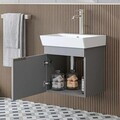 Dulap de baie cu chiuvetă, Hanah Home, Likya 49, 49x54x38.6 cm, PAL, Gri deschis