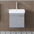 Dulap de baie cu chiuvetă, Hanah Home, Likya 49, 49x54x38.6 cm, PAL, Gri deschis