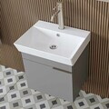 Dulap de baie cu chiuvetă, Hanah Home, Likya 49, 49x54x38.6 cm, PAL, Gri deschis
