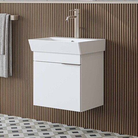 Dulap de baie cu chiuvetă, Hanah Home, Likya 49, 49x54x38.6 cm, PAL, Alb