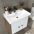 Dulap de baie cu chiuvetă, Hanah Home, Ada, 60x50x41.5 cm, PAL, Pin Atlantic / Alb