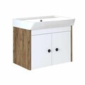 Dulap de baie cu chiuvetă, Hanah Home, Ada, 60x50x41.5 cm, PAL, Pin Atlantic / Alb
