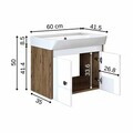 Dulap de baie cu chiuvetă, Hanah Home, Ada, 60x50x41.5 cm, PAL, Pin Atlantic / Alb