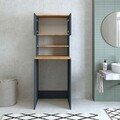 Dulap masina de spalat, Hanah Home, 1713, 65x180.3x60 cm, PAL MELAMINAT, Pin Atlantic / Antracit