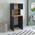 Dulap masina de spalat, Hanah Home, 1713, 65x180.3x60 cm, PAL MELAMINAT, Pin Atlantic / Antracit