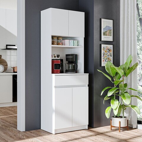 Dulap multifunctional, Hanah Home, 2736, 60x180x42 cm, PAL MELAMINAT, Alb