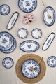 Set de mic dejun, Hermia, 667PRS1737, Portelan, Platou cu măsline: 22 x 7 cm (2 bucăți), Alb / Bleumarin