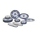 Set de mic dejun, Hermia, 667PRS1737, Portelan, Platou cu măsline: 22 x 7 cm (2 bucăți), Alb / Bleumarin