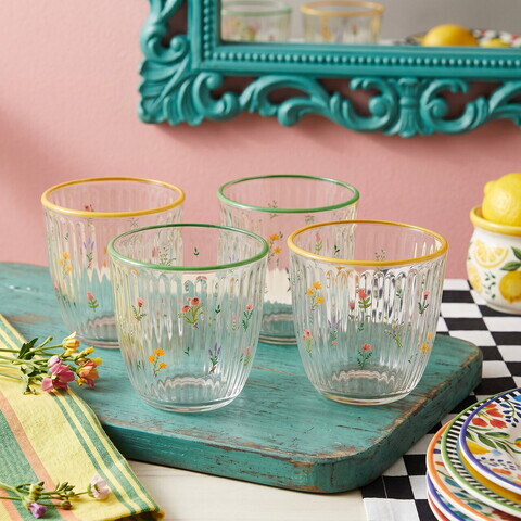 Set pahare, Hermia, 666HAC2107, Sticla, Galben / Verde