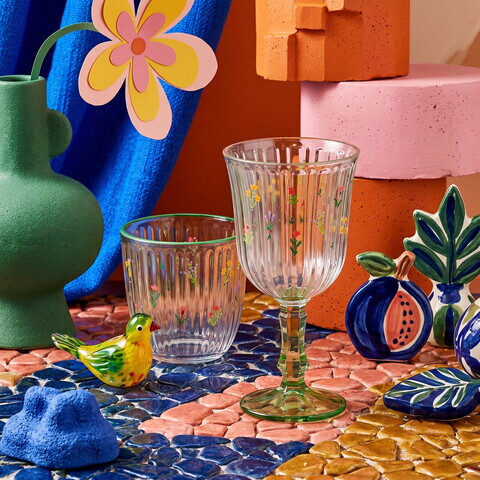 Set de pahare de vin, Hermia, 666HAC2108, Sticla, Galben verde