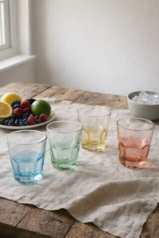 Set pahare, Hermia, 127RKL1631, Albastru / Somon / Galben / Verde