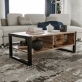 Masuta de cafea Haldizen, Kalune Design, 105x40x55 cm, pin negru