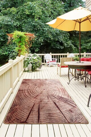 Covor, Wood Balkon Djt, 80x150 cm, Multicolor