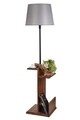 Lampadar cu rafturi, Luin, 8274-2, E27, 60 W, metal/lemn/textil