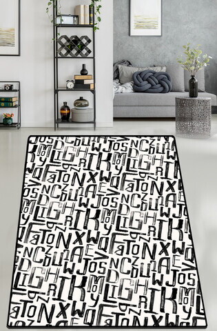 Covor, Letter Djt, 100x180 cm, Multicolor