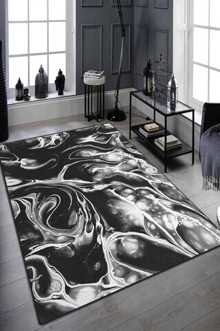 Covor, Mystery Djt, 150x240 cm, Alb/Negru