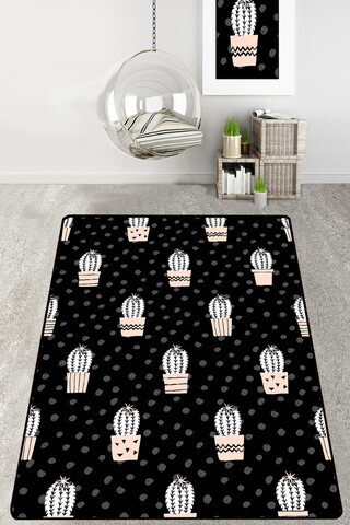 Covor, Temperature Djt, 150x240 cm, Negru / Alb / Gri