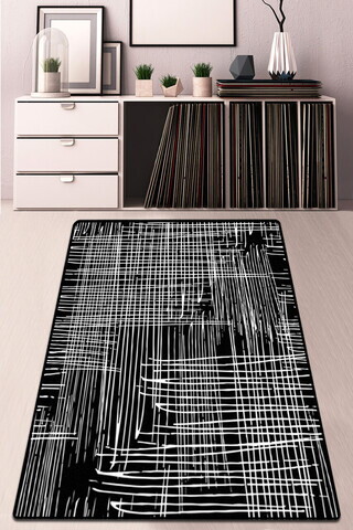 Covor, Scratch Djt, 200x290 cm, Alb/Negru