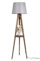 Lampadar cu raft, Luin, 8283-7, E27, 60 W, lemn/textil