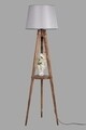 Lampadar cu raft, Luin, 8283-7, E27, 60 W, lemn/textil