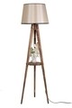 Lampadar cu raft, Luin, 8283-8, E27, 60 W, lemn/textil