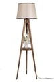 Lampadar cu raft, Luin, 8283-9, E27, 60 W, lemn/textil