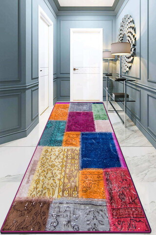 Covor, Color Stitch Djt, 80x200 cm, Multicolor