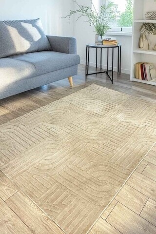 Covor, CLR-SİENA-VİZON-35, 100x150 cm, Poliester, Bej