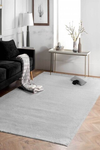 Covor, CLR-DC-PUFF-HALI-GRİ-280, 80x200 cm, Poliester, Gri deschis