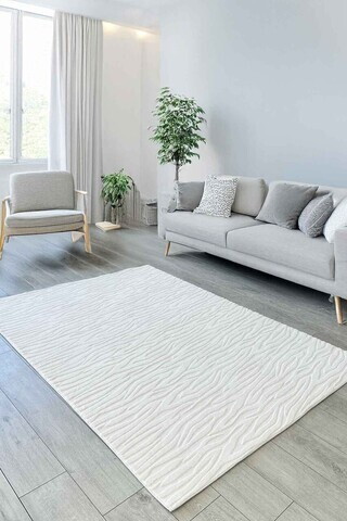 Covor, CLR-GİSELE-BEYAZ-19, 120x180 cm, Poliester, Alb