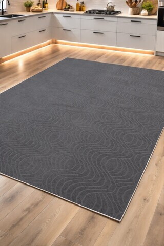 Covor, CLR-LUNA-KOYU-GRİ-15, 100x300 cm, Poliester, Gri