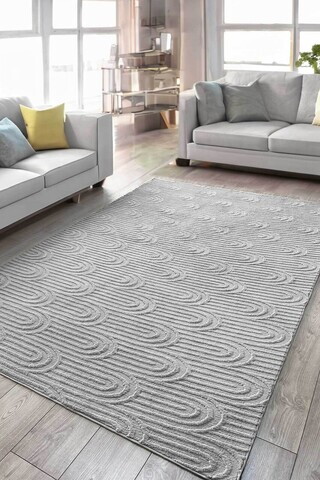 Covor, CLR-PERLA-Gri-4, 120x300 cm, Poliester, Gri