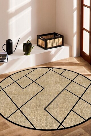 Covor, DC-2001165-0025, 100x100 cm, Poliester, Negru