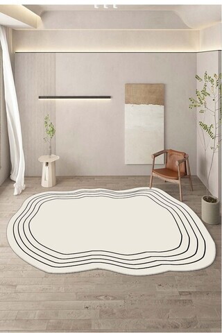 Covor, CLR-0000520-002, 80x140 cm, Poliester, Alb
