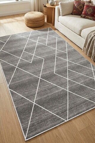 Covor, CLR-0000675-002, 80x140 cm, Poliester, Gri