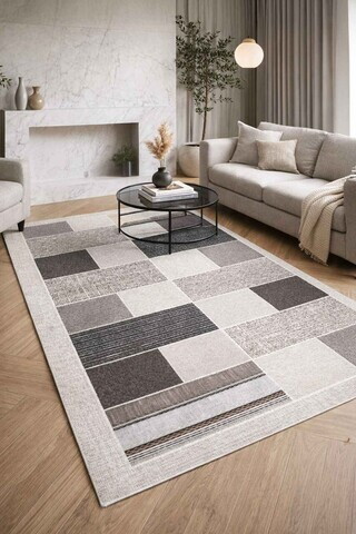 Covor, CLR-7384-HALI-1, 80x140 cm, Poliester, Gri