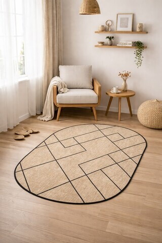 Covor, DC-0001163-101, 80x140 cm, Poliester, Negru