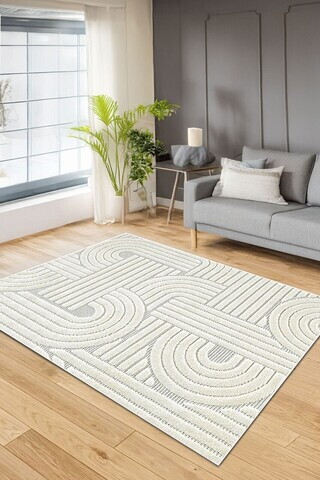 Covor, CLR-7312-HALI-3, 60x200 cm, Poliester, Ecru