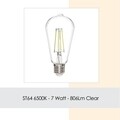 LED izzó, Zsálya, ST64 - Fehér, 7 W, 6500K, 806 Lm, üveg