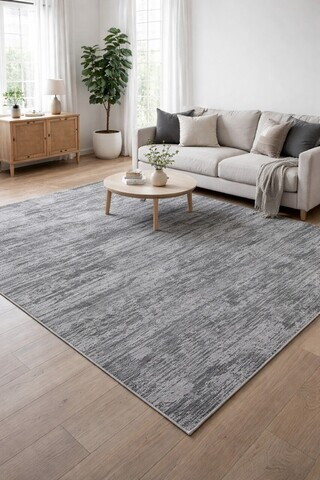Covor, CLR-7363-HALI-49, 60x200 cm, Poliester, Gri inchis
