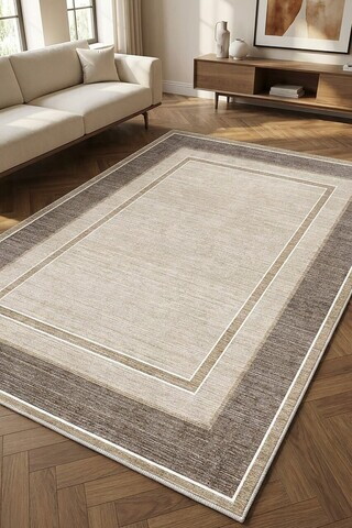 Covor, CLR-DC-7372-HALI-49, 60x200 cm, Poliester, Bej