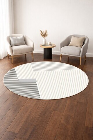 Covor, DC-4256-2, 120x120 cm, Poliester, Gri
