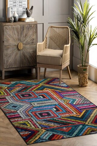Covor, CLR-0000144-007, 100x150 cm, Poliester, Multicolor