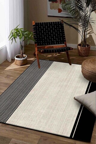 Covor, CLR-0000506-007, 100x150 cm, Poliester, Negru