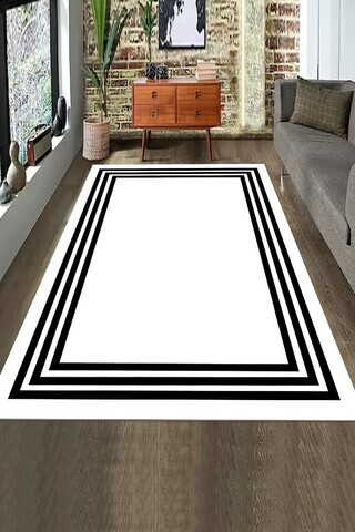 Covor, CLR-0000670-008, 100x150 cm, Poliester, Alb