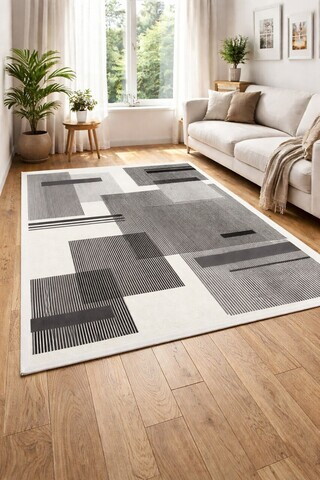 Covor, CLR-0000695-008, 100x150 cm, Poliester, Gri